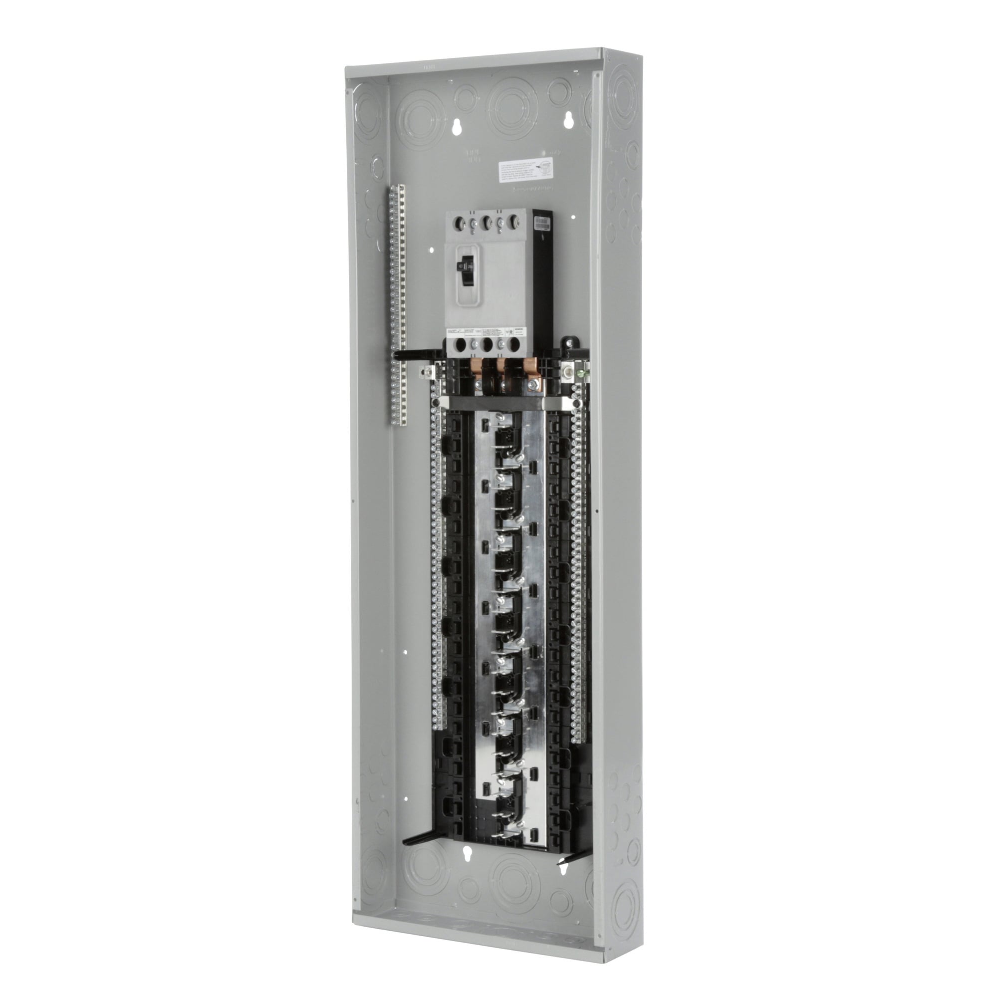  LOW VOLTAGE PL SERIES LOAD CENTER. FACTORY INSTALLED MAIN BREAKER WITH 42 1-INCH SPACES ALLOWING MAX 60 CIRCUITS. 3-PHASE 4-WIRE SYSTEM RATED 120/240V OR 120/208V (200A) 22KA INTERRUPT. SPECIAL FEATURES COPPER BUS, INTERCHANGEABLE MAIN, GRAY TRIM, NEMA TYPE1 ENCLOSURE FOR INDOOR USE.