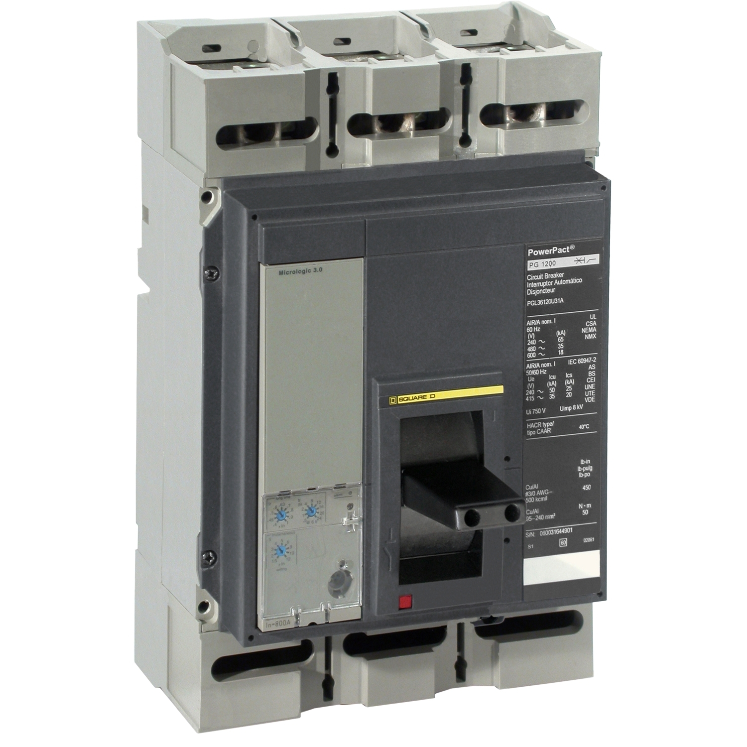 PJL36120 Molded Case Circuit Breaker, 1200 Amp, 3 Pole, 600V