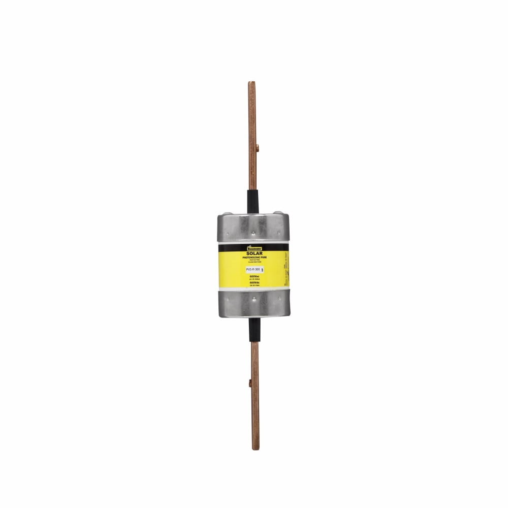 Eaton Bussmann series PVS-R photovoltaic fuse, Fast-Acting Fuse, Current limiting, 300A, 600 Vac, 600 Vdc, 200 kAIC (RMS Symmetrical UL), 10 kAIC (DC) interrupt rating, RK5 class, Blade end X blade end connection, 2.38 in diameter
