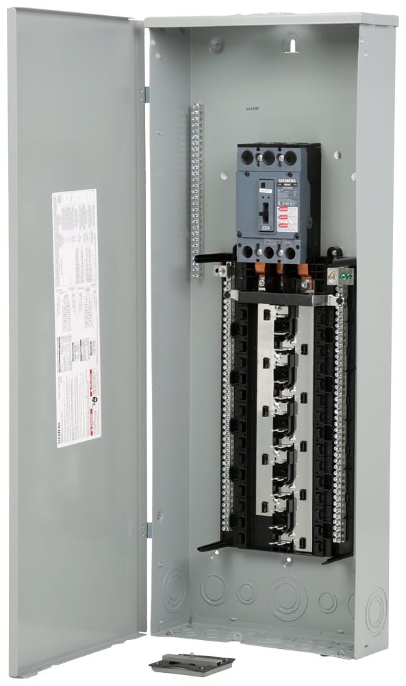  LOW VOLTAGE PL SERIES LOAD CENTER. FACTORY INSTALLED MAIN BREAKER WITH 30 1-INCH SPACES ALLOWING MAX 54 CIRCUITS. 3-PHASE 4-WIRE SYSTEM RATED 120/240V OR 120/208V (200A) 22KA INTERRUPT. SPECIAL FEATURES COPPER BUS, INTERCHANGEABLE MAIN, GRAY TRIM, NEMA TYPE3R ENCLOSURE FOR OUTDOOR USE.