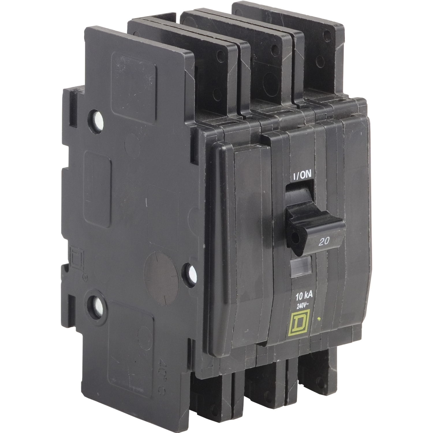 Mini circuit breaker, QOU, 15A, 3 pole, 240 VAC, 10kA, ring terminal
