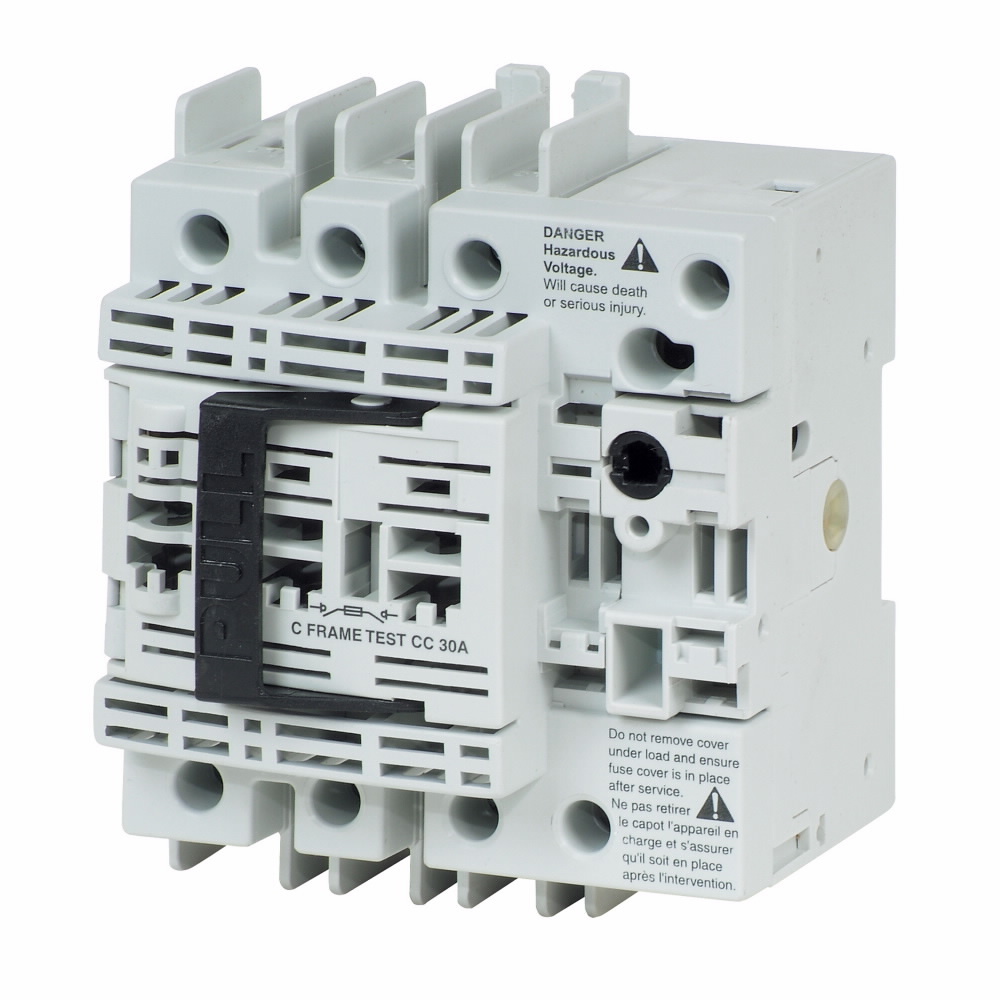 Eaton rotary disconnect switch, 30 A, Class CC fuses, Three-pole, Switch body, R4 Series, 600 V, Compact H frame