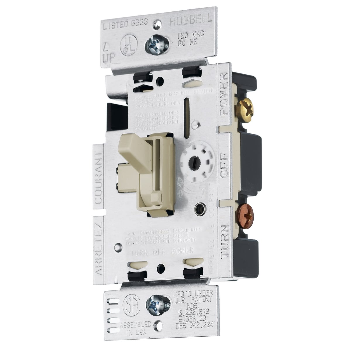 Switches and Lighting Controls, Dimmer for Compact Fluorescent and LED, Single Pole and Three Way, Ivory