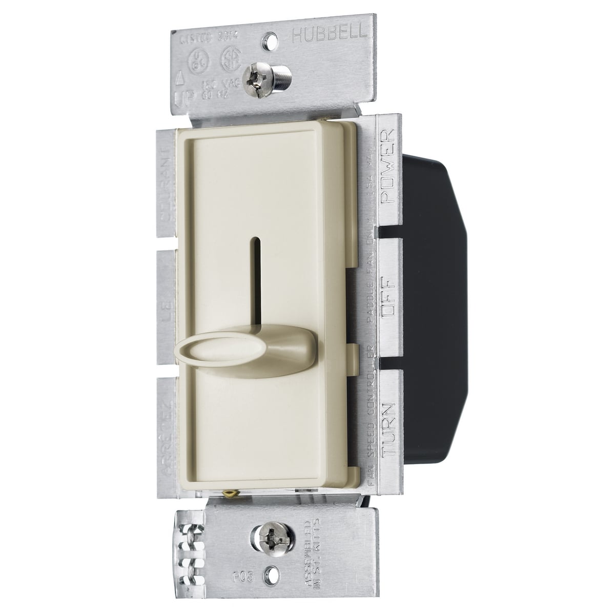 TradeSelect, Switches and Lighting Controls, Dimmers, Slider, Single Pole, 600W 120V, Ivory
