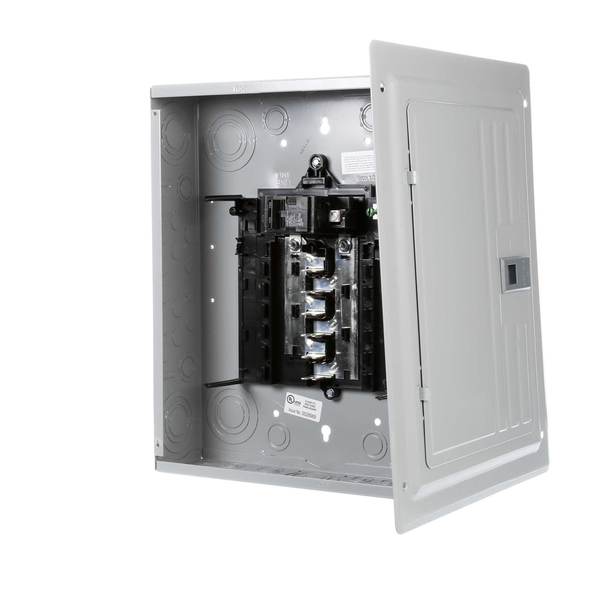  LOW VOLTAGE ES SERIES LOAD CENTER. FACTORY INSTALLED MAINBREAKER WITH 12 1-INCH SPACES ALLOWING MAX 24 CIRCUITS. 1-PHASE 3-WIRESYSTEM RATED 120/240V (100A) 22KA INTERRUPT. SPECIAL FEATURES ALUMINUMBUS, GRAY TRIM, NEMA TYPE1 ENCLOSURE FOR INDOOR USE.. REPLACED BY SN1224B1100. AVAILABLE 4/1/2020
