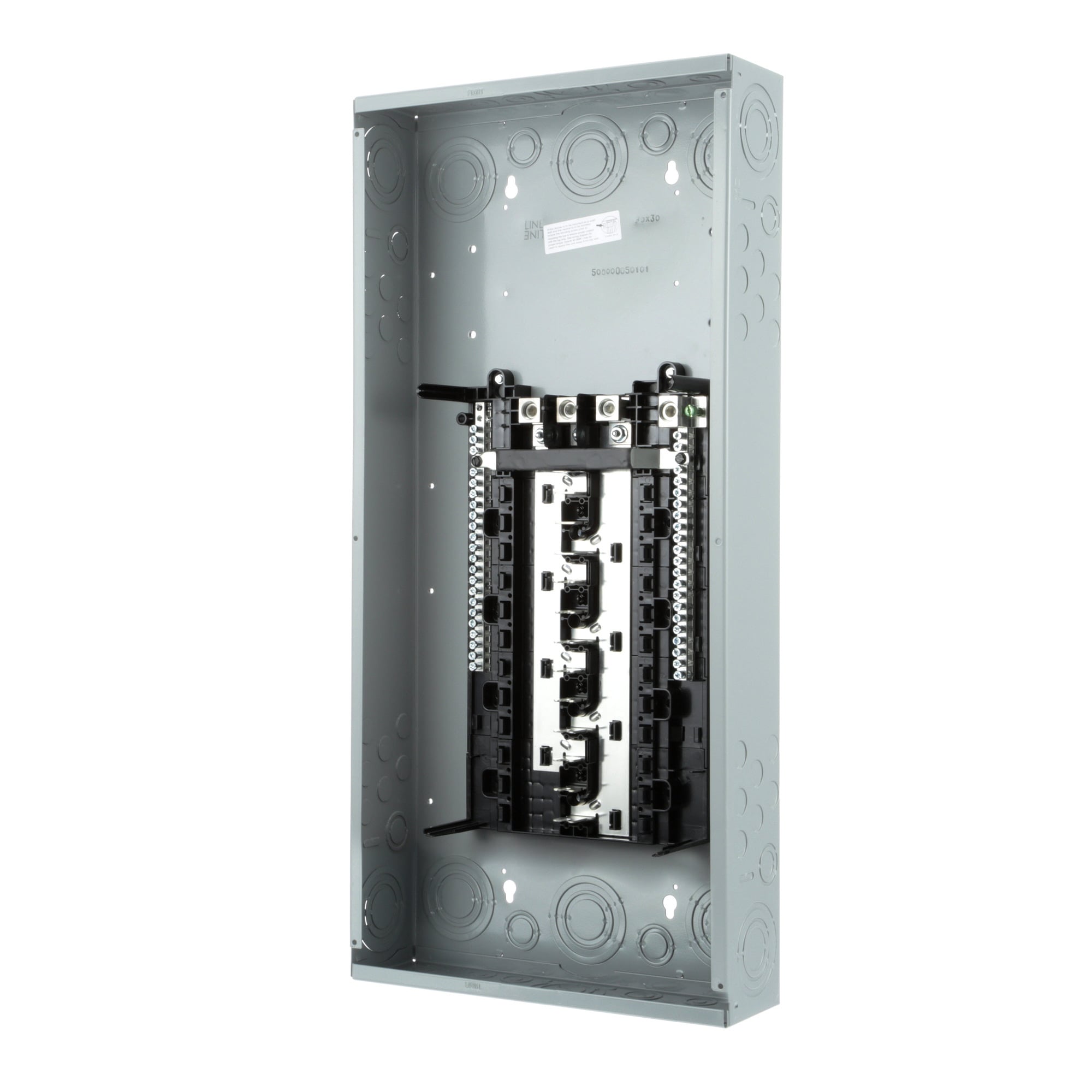  LOW VOLTAGE ES SERIES LOAD CENTER. MAIN LUG WITH 24 1-INCH SPACES ALLOWING MAX 42 CIRCUITS. 3-PHASE 4-WIRE SYSTEM RATED 120/240V OR 120/208V (150A) 100KA INTERRUPT. SPECIAL FEATURES ALUMINUM BUS, GRAY TRIM, NEMA TYPE1 ENCLOSURE FORINDOOR USE.