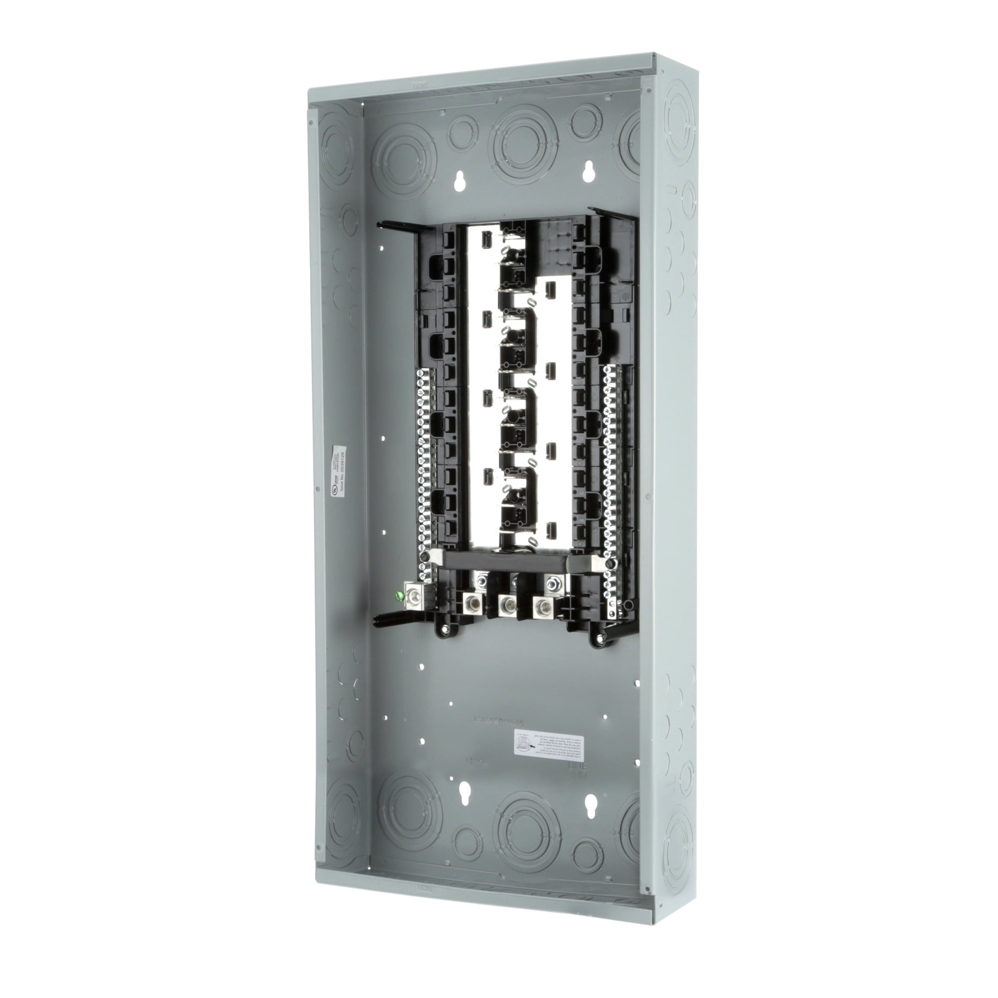  LOW VOLTAGE ES SERIES LOAD CENTER. MAIN LUG WITH 24 1-INCH SPACES ALLOWING MAX 42 CIRCUITS. 3-PHASE 4-WIRE SYSTEM RATED 120/240V OR 120/208V (200A) 100KA INTERRUPT. SPECIAL FEATURES ALUMINUM BUS, GRAY TRIM, NEMA TYPE1 ENCLOSURE FORINDOOR USE.