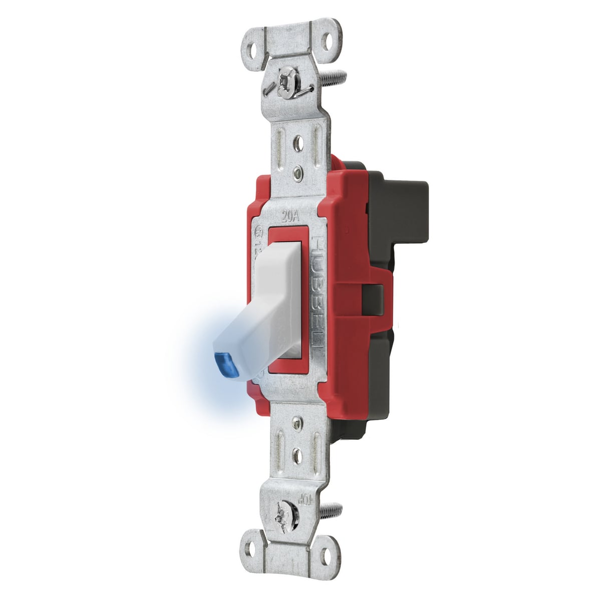 SNAP1221ILWNA Heavy Duty Illuminated Standard Toggle Switch, 120 to 277 V AC, 20 A, 5540 W Power Rating, 2-Position Contact