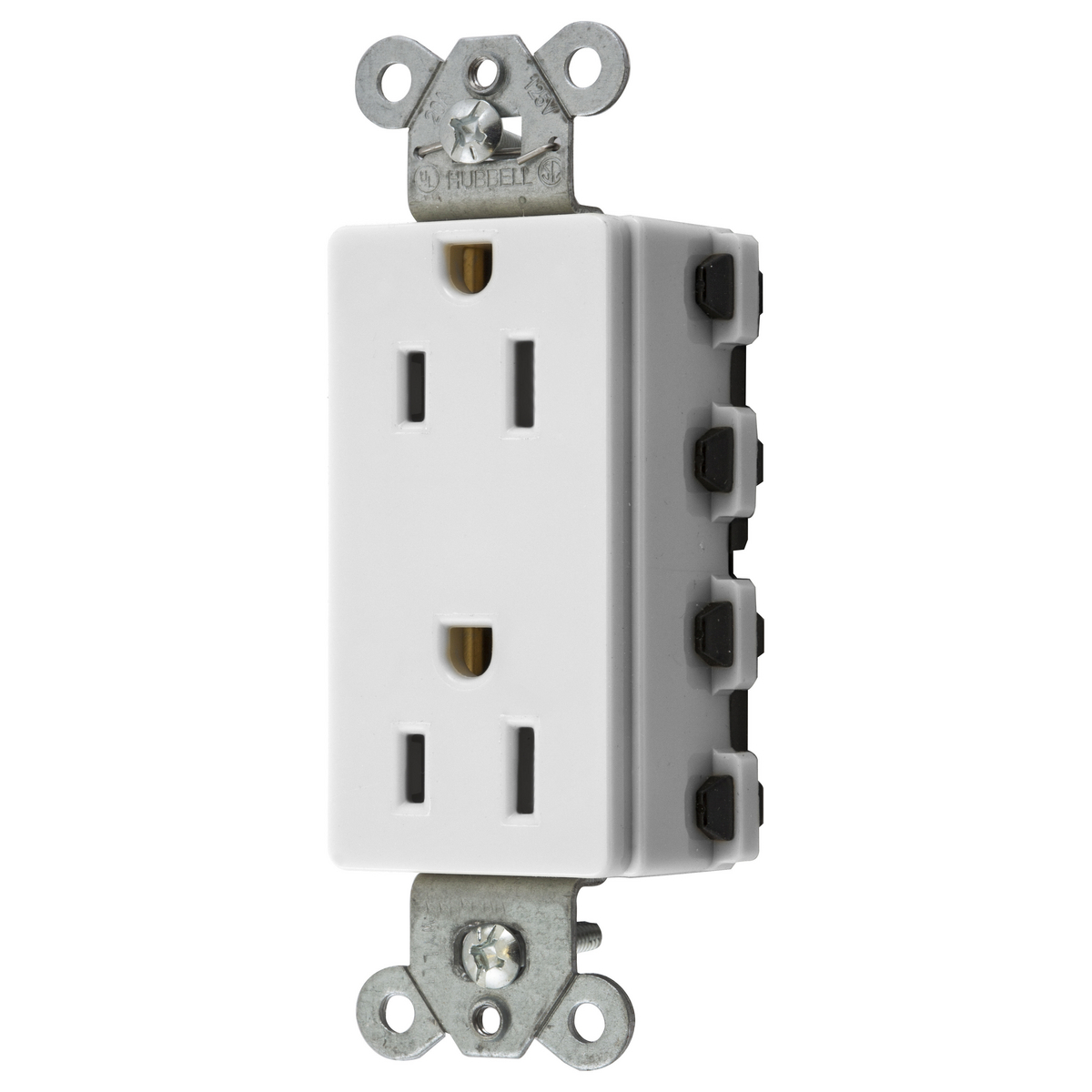 Straight Blade Devices, Receptacles, Style Line Decorator Duplex, SNAPConnect, 15A 125V, 2-Pole 3-Wire Grounding, Nylon, 5- 15R, White.