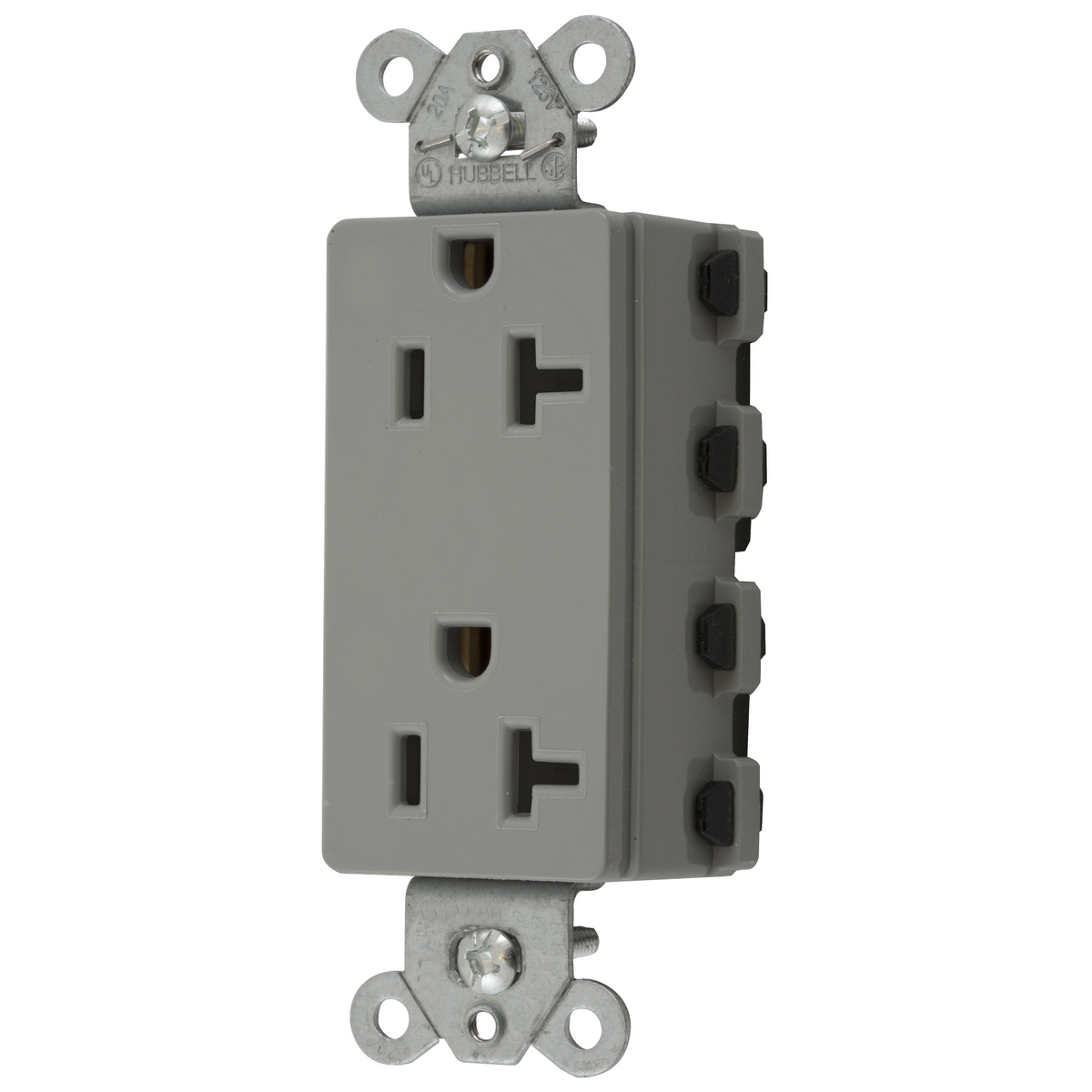 Straight Blade Devices, Receptacles, Style Line Decorator Duplex, SNAPConnect, 20A 125V, 2-Pole 3-Wire Grounding, 5-20R, Nylon, Gray