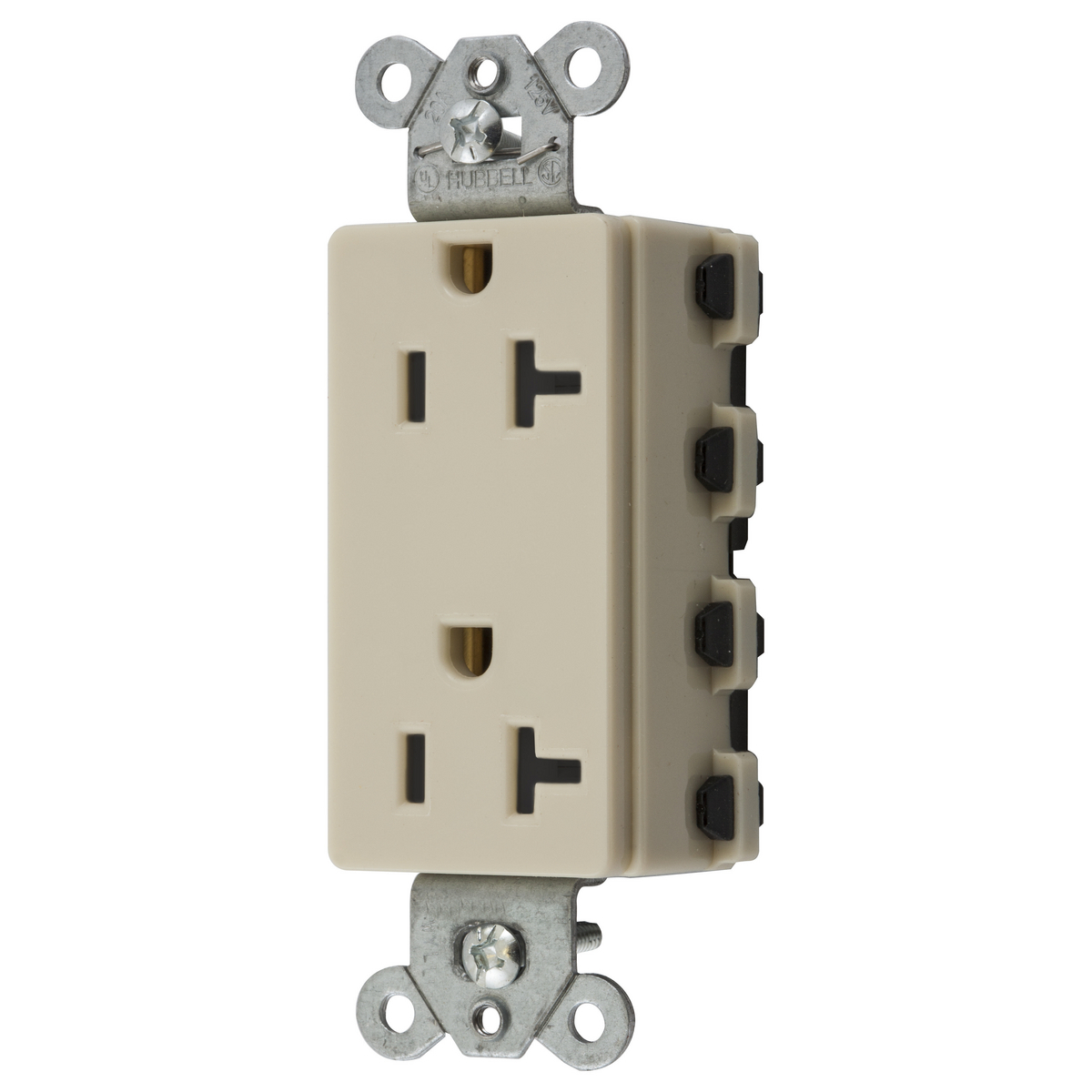 Straight Blade Devices, Receptacles, Style Line Decorator Duplex, SNAPConnect, 20A 125V, 2-Pole 3-Wire Grounding, 5-20R, Nylon, Ivory