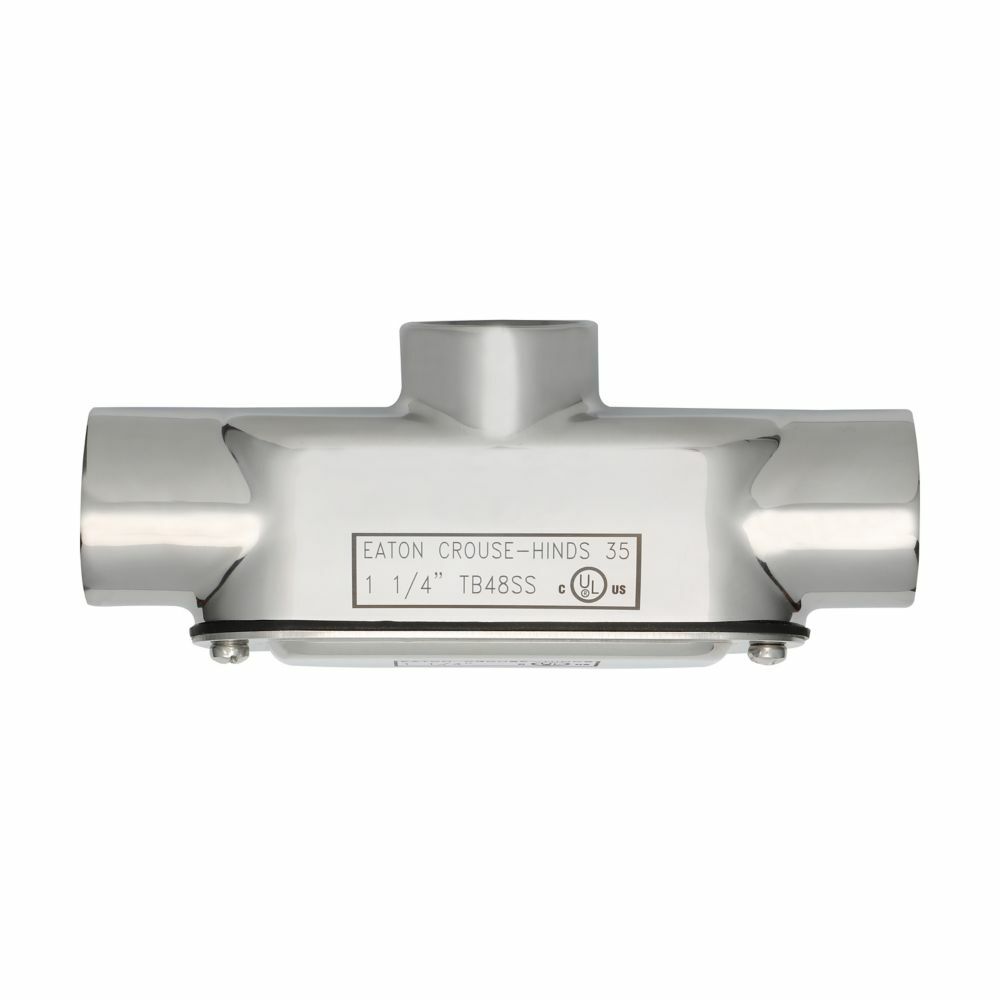 Eaton Crouse-Hinds series Condulet Form 8 conduit body, cover and gasket, Stainless steel, TB shape, 1"