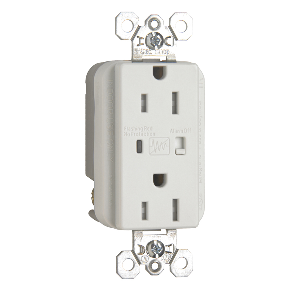 Tamper-Resistant Extra Heavy-Duty Surge Protective Duplex Receptacle, White