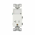 Eaton combination nightlight with receptacle, Tamper resistant, #14-12 AWG, 20A, Flush mount, 120/277V, Back and side wiring, White, Brass, 5-20R, Two-pole, three-wire, grounding, Decorator, Thermoplastic