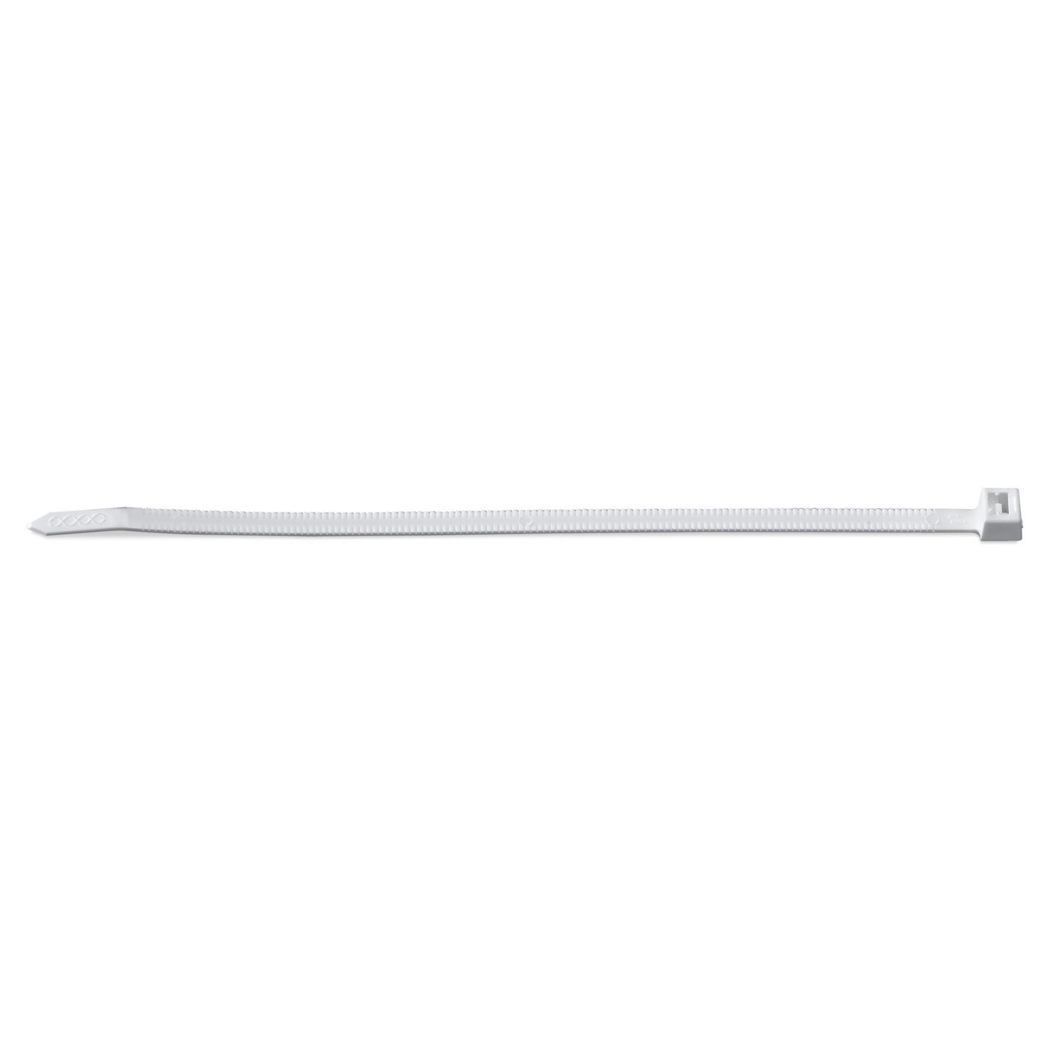 Twist Tail Cable Tie, Natural Polyamide (Nylon 6.6) for Temperatures up to 85 Degrees Celsius (185 F) for Indoor Applications, Length of 281mm (11.1 Inches), Width of 4.7mm (0.186 Inch), Thickness of 1.37mm (0.054 Inch), Tensile Strength Rating of 133 Newtons (30 Pounds), Maximum Bundle Diameter 76.2mm (3.0 Inches), 50 Pieces per Bag/20 Bags per Case