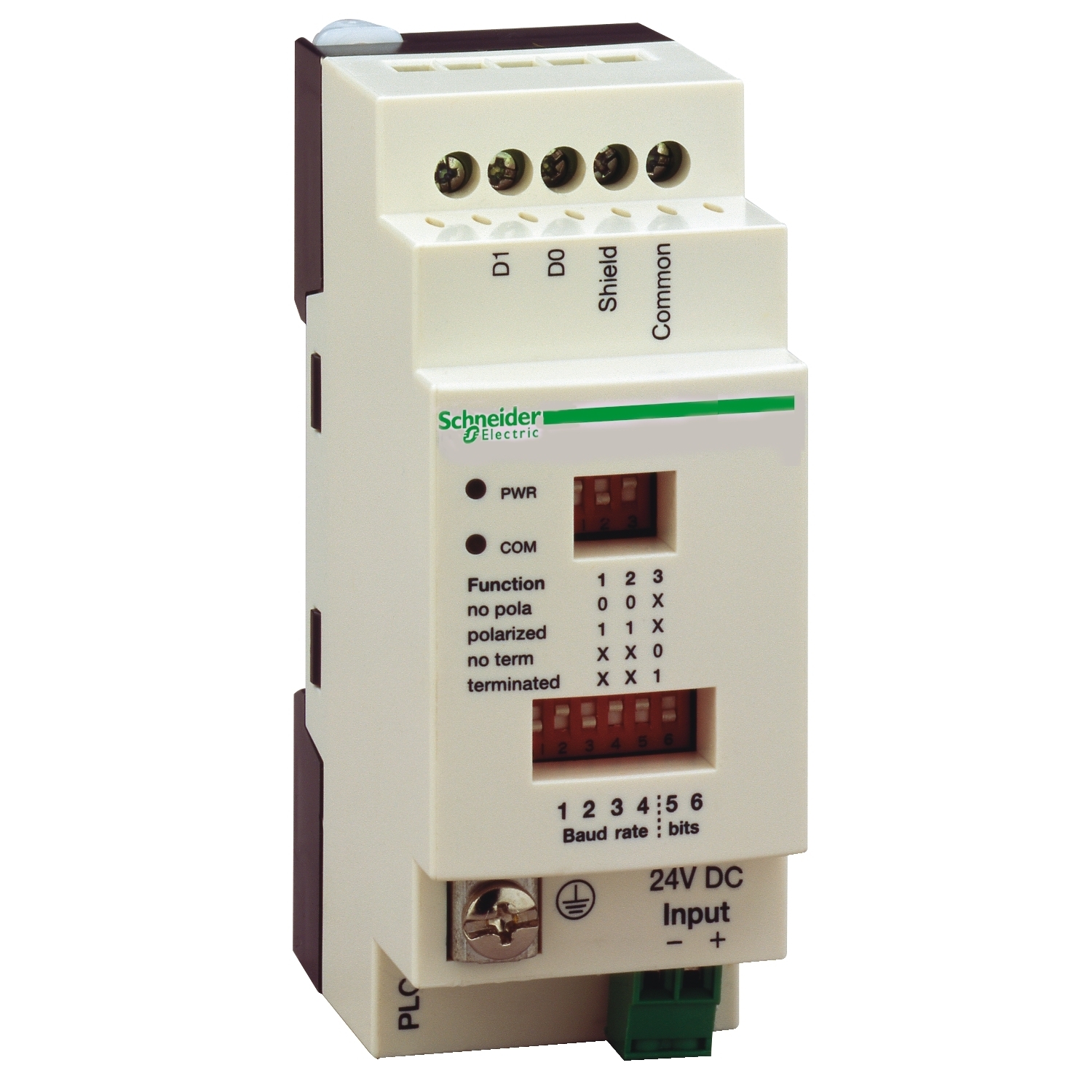 tap isolation box, Modicon M258, for PLC Twido, serial link, screw terminal block, 2 RJ45