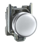 Harmony XB4, Pilot light, metal, white, 22, plain lens with integral LED, 230...240 VAC