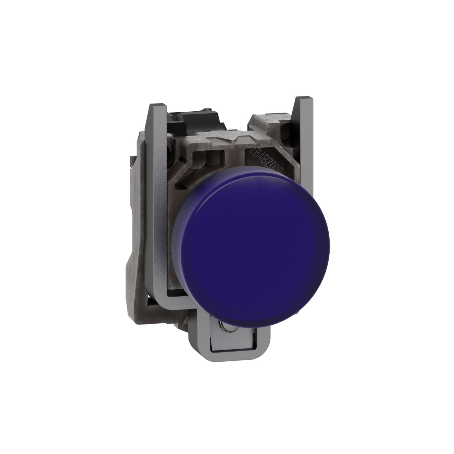 Pilot light, Harmony XB4,metal, blue, 22mm, universal LED, plain lens, 230...240V AC