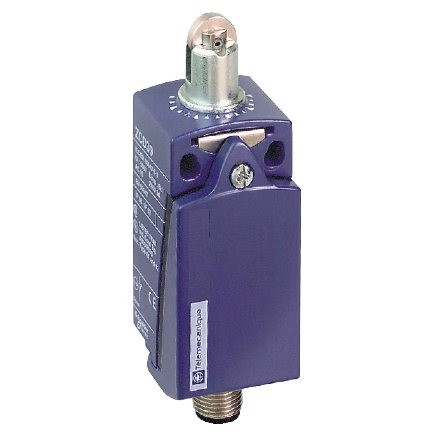 Limit switch, Limit switches XC Standard, XCKD, steel roller plunger, 1NC+1 NO, snap, M12