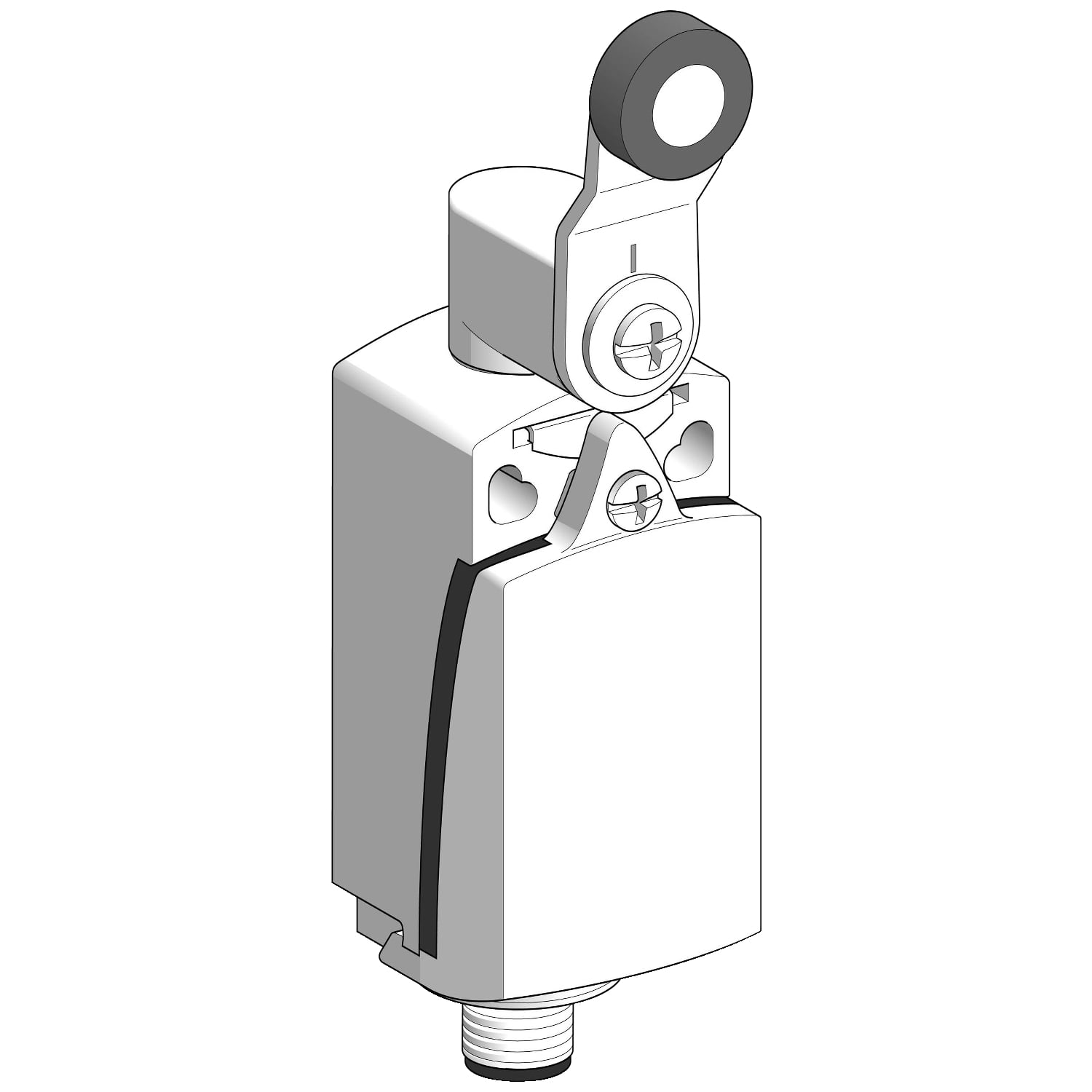 Limit switch, Limit switches XC Standard, XCKD, thermoplastic roller lever, 1NC+1 NO, snap, M12