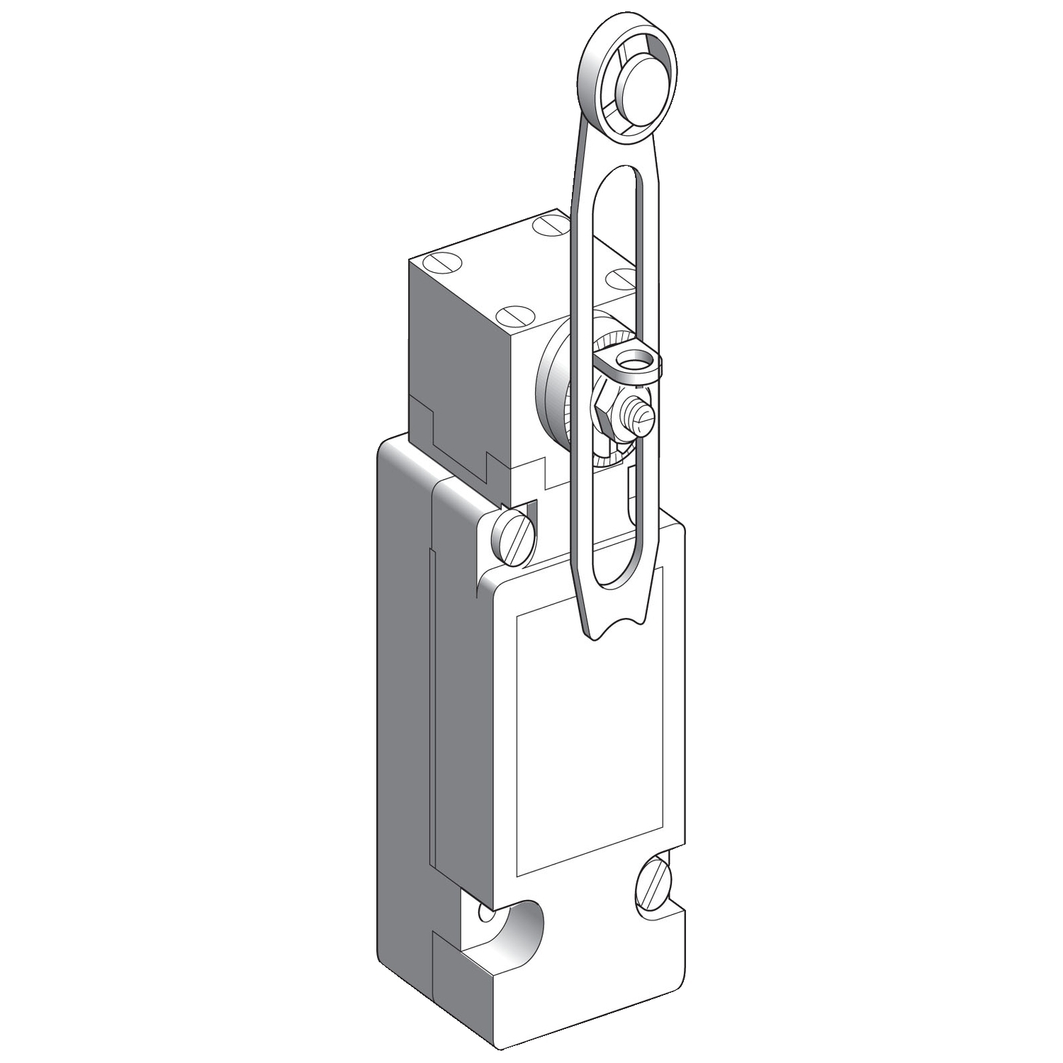 Limit switch,  XC Standard, XCKJ, thermoplastic plastic roller lever var. length, 1C/O, snap, 1/2NPT