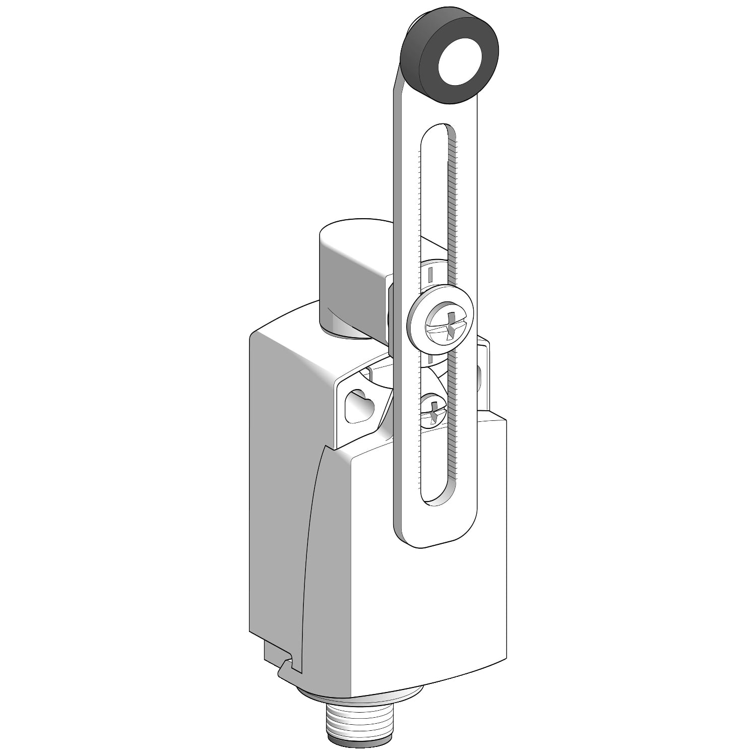 Limit switch, Limit switches XC Standard, XCKP, thermoplastic plastic roller lever var.length, 1NC+1 NO, snap, M12