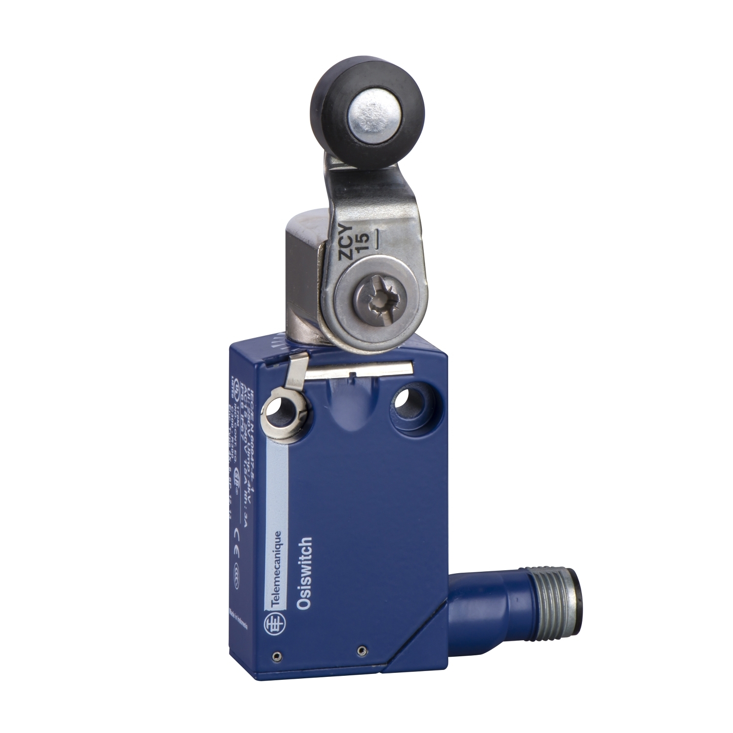 Limit switch, Limit switches XC Standard, XCMD, thermoplastic roller lever, 1C/O, snap, M12