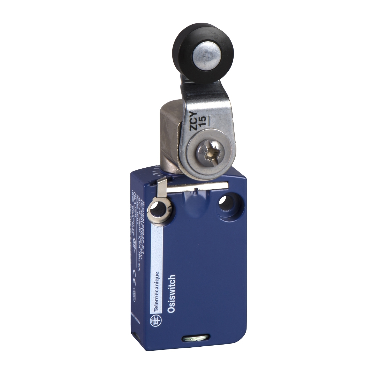 Limit switch, Limit switches XC Standard, XCMD, thermoplastic roller lever, 1NC+1 NO, slow, 1 m