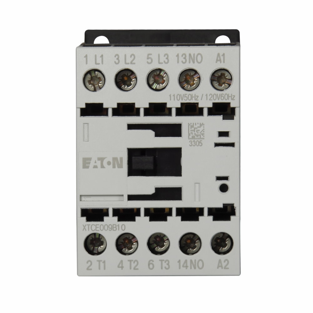 Eaton XT IEC contactor, 9A, 220 Vac 50 Hz,  240 Vac 60 Hz, 1NO, 9A, Frame B, 45 mm, 50-60 Hz, 0.5,  1,  1.25/ 3,  3,  5,  7.5 hp (1/3PH @115, 200, 230/200, 230, 460, 575 V), Three-pole, Screw terminals, Full voltage non-reversing contactor