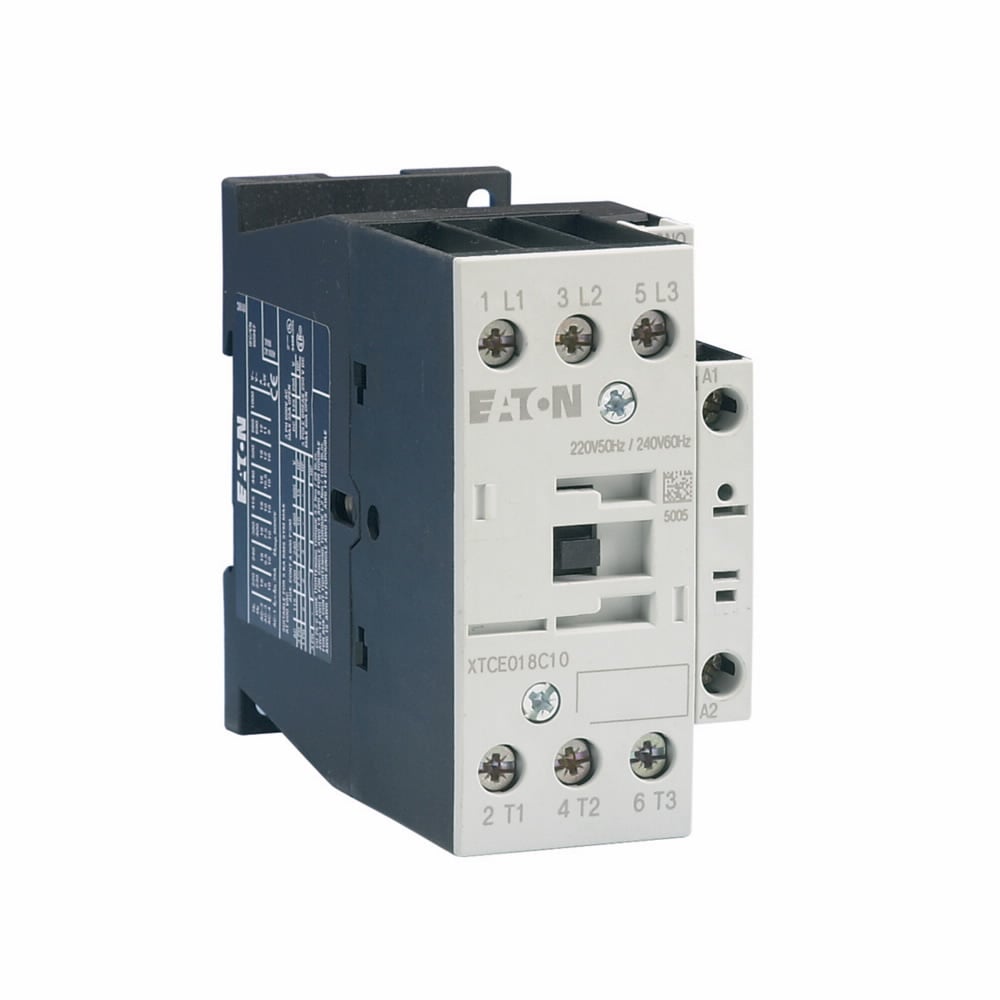 Eaton XT IEC contactor, 25A, 230 Vac, 50 Hz, 1NO, 25A, Frame C, 45 mm, 50 Hz, 2,  3,  5/ 7.5,  10,  15,  20 hp (1/3PH @115, 200, 230/200, 230, 460, 575 V), Three-pole, Non-reversing, , Screw terminals, FVNR