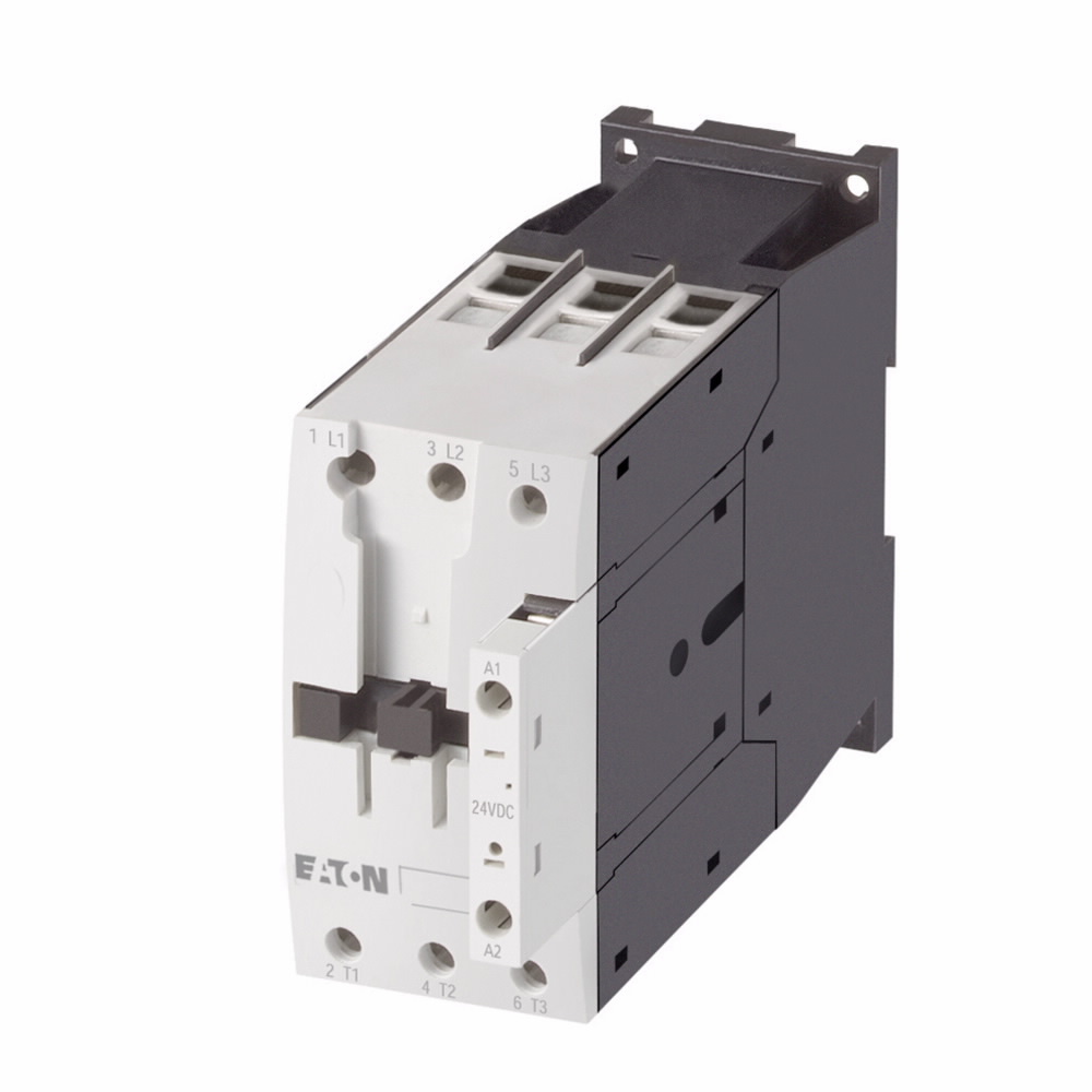 Eaton XT IEC contactor, 65A, 24 Vac, 50-60 Hz, 0NO-0NC, 65A, Frame D, 55 mm, 50-60 Hz, 5,  10,  15/ 20,  25,  50,  60 hp (1/3PH @115, 200, 230/200, 230, 460, 575 V), Three-pole, Screw terminals, Full voltage non-reversing contactor
