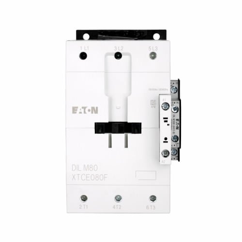 Eaton XT IEC contactor, 95A, Side-mounted, 415 Vac, 50 Hz,  480 Vac, 60 Hz, 1NO-1NC, 95A, Frame F, 90 mm, 50-60 Hz, 40,  50,  100,  125 hp (3PH @200, 230, 460, 575 V), Three-pole, Screw terminals, Full voltage non-reversing contactor