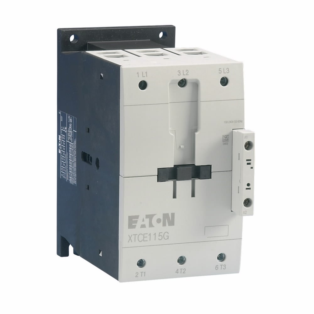 Eaton XT IEC contactor, 115A, 110 Vac 50 Hz,  120 Vac 60 Hz, 0NO-0NC, 115A, Frame G, 90 mm, 50-60 Hz, 10,  25,  25/ 40,  50,  100,  100 hp (1/3PH @115, 200, 230/200, 230, 460, 575 V), Three-pole, Screw terminals, FVNR