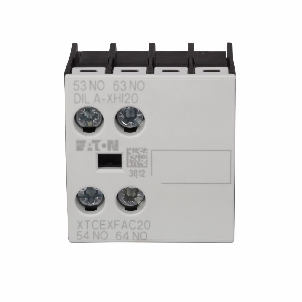 Contactor Accessory - Auxiliary Contact, Two-pole, Screw terminals, 2NO contact configuration, 16A conventional thermal rating, 6A at 220/230/240V, 3A at 380/400/415V, 1.5A at 500V rated operational voltage, Front mounting,