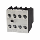 Eaton motor control auxiliary contact, Four-pole, Screw terminals, 2NO-2NC contact configuration, 16A conventional thermal rating, 6A at 220/230/240V, 3A at 380/400/415V, 1.5A at 500V rated operational voltage, Front mounting,