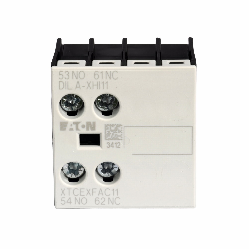 Contactor Accessory - Auxiliary Contact, Two-pole, Screw terminals, 1NO-1NC contact configuration, 16A conventional thermal rating, Front mounting, used with XTRE control relays