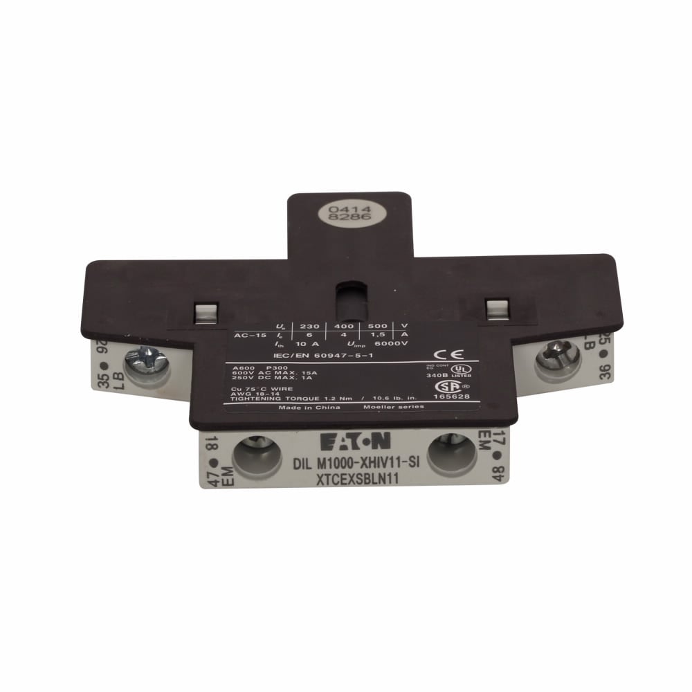 Contactor Accessory - Auxiliary Contact, Two-pole, Screw terminals, C Frame size, 1NO-1NC contact configuration, 10A conventional thermal rating, Side mounting