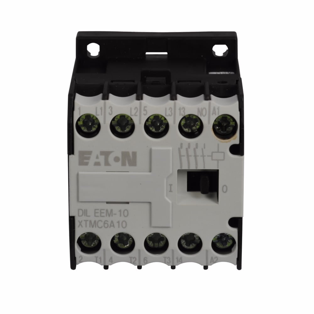 Eaton XT IEC mini contactor, 6.60A, 110 Vac 50 Hz, 120 Vac 60 Hz, 1NO, 20A, 45 mm mini, 50-60 Hz, 0.25, 0.75, 1/ 1.5, 2, 3, 3 hp (1/3PH @115, 200, 230/200, 230, 460, 575 V), Three-pole, Screw terminals, FVNR
