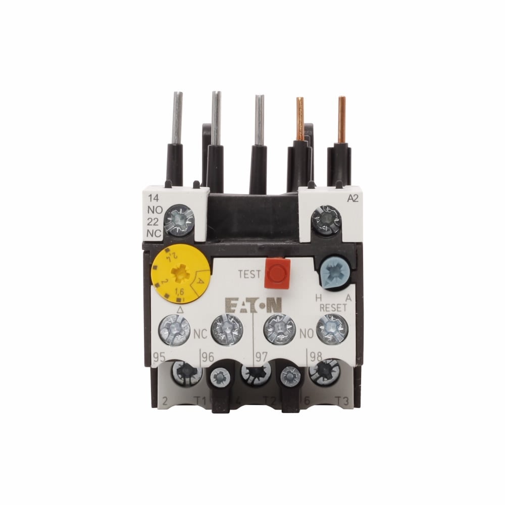 Eaton XT IEC bimetallic overload relay, 1.6-2.4A overload range, 45 mm Frame size, 1NO-1NC contact configuration, Direct to contactor mounting, used with 7-15A contactor, 10A trip type