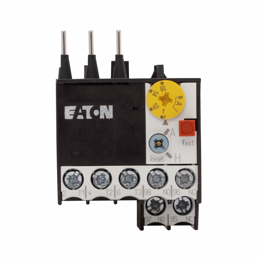 Eaton XT IEC control relay, XT IEC Miniature Overload Relay, 1-1.6A overload range, 45 mm - mini Frame size, 1NO-1NC contact configuration, Direct to contactor mounting, 10A trip type