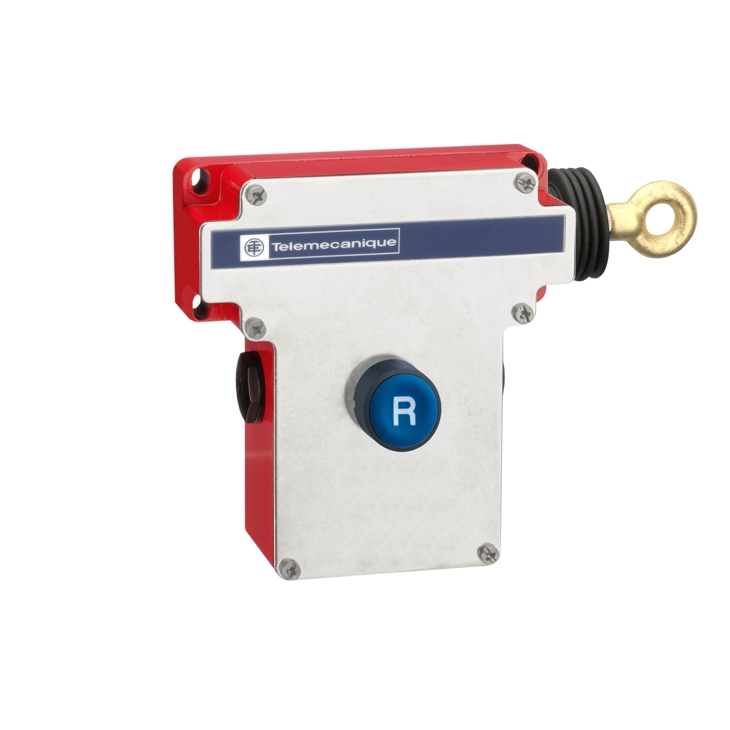 Latching emergency stop rope pull switch, Telemecanique rope pull switches XY2C, cable 300 VAC 10amp XY2CE+options