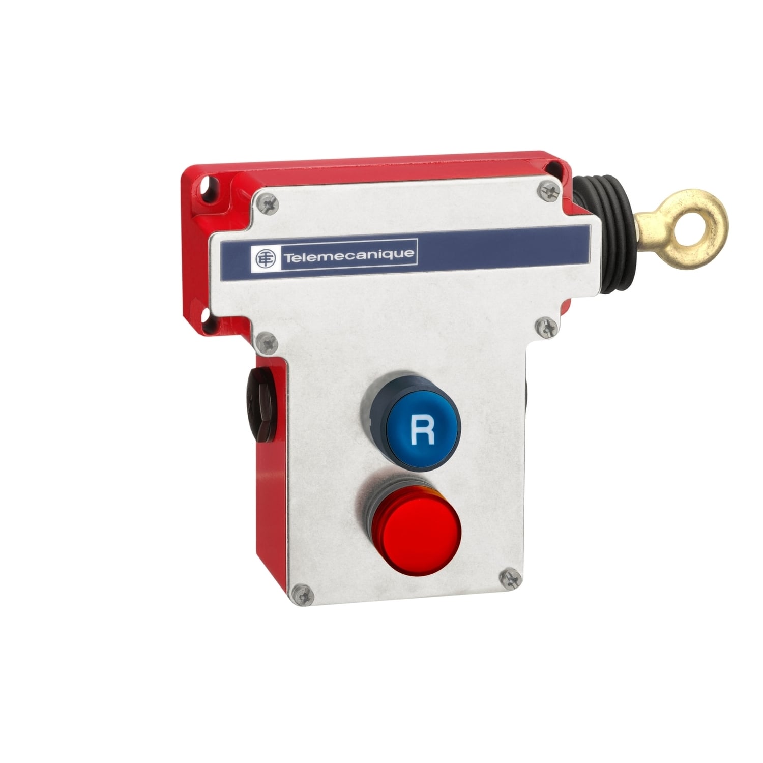 Latching emergency stop rope pull switch, Telemecanique rope pull switches XY2C, cable 300 VAC 10amp XY2CE+options
