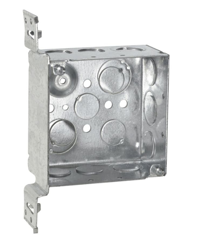 TP451PF TP Welded Outlet Box, Steel, 30.3 cu-in Capacity, (13) Knockouts, 4 in H x 4 in W x 2-1/8 in D