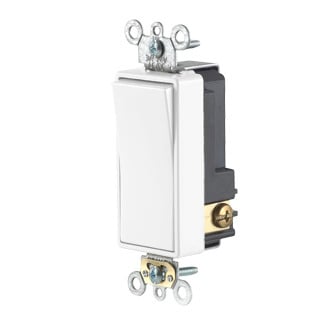 3 Amp 24 Volt AC/DC Switch Decora Plus Quiet Rocker Low Voltage Single Pole Commercial Grade Side and Back Wired 10-Year Limited Warranty - WHITE