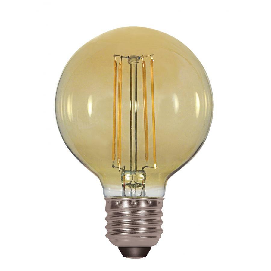 LED Filament, Designation: 4.5W G25 Filalment LED - Amber - Medium Base - 2200K - 120V