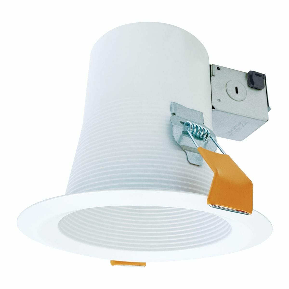 6-inch Canless EZ-Trim, E26 base, White flange, White baffle trim, IC rated, Air-tite