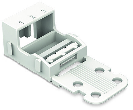 Mounting carrier; for 3-conductor terminal blocks; 221 Series - 4 mm²; with snap-in Mounting foot for vertical Mounting; white