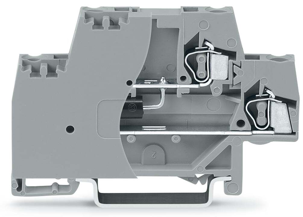 Component terminal block; double-deck; with end plate; with 1.5KE33C TVS diode; 24 VDC; for DIN-rail 35 x 15 and 35 x 7.5; 2.5 mm; CAGE CLAMP; 2,50 mm; gray