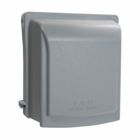 Eaton Crouse-Hinds series extra duty while-in-use cover, Gray, 3.125" deep, Die cast aluminum, Vertical, 55:1 configuration, Two-gang