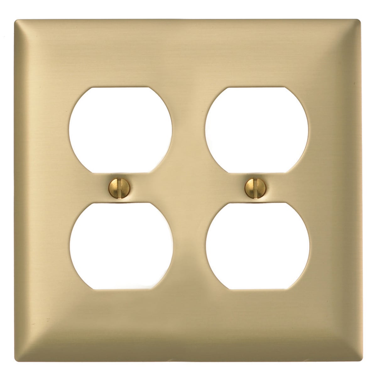 Wallplates and Boxes, Metallic Plates, 2- Gang, 2) Duplex Openings, Standard Size, Brass